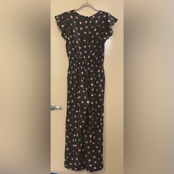 REBECCA TAYLOR NWOT Maui Floral Jumpsuit in Black Combo - Picture 6 of 8